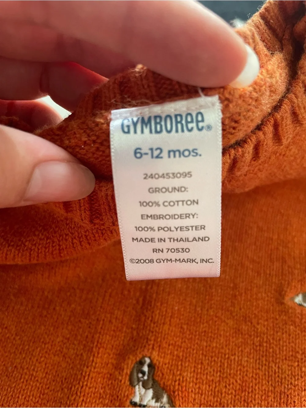 Gymboree Basset Hound Orange Sweater - Boy